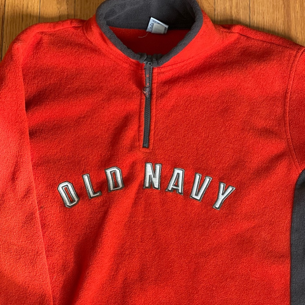 Vintage Old navy Orange 1/2 zip fleece